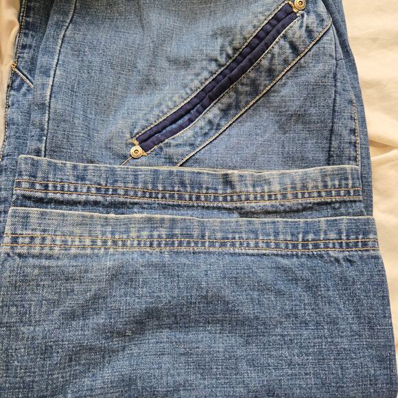 Vtg PJL Industries UK W11 Jeans Size 36x33 Medium Wash Blue Denim Baggy Fit - Picture 14 of 14